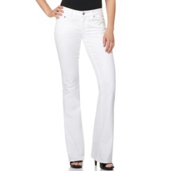 white bootcut jeans petite